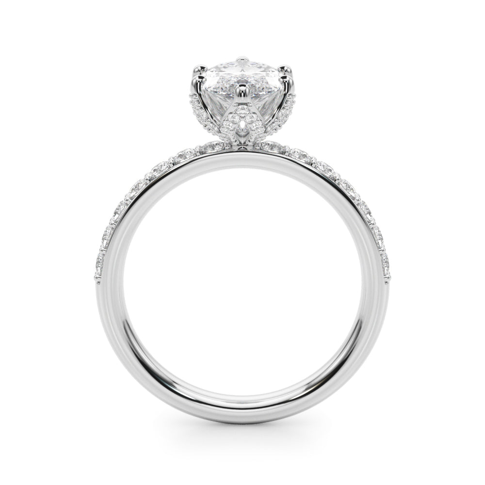 Pristine Sidestone Marquise Diamond Engagement Ring — 9K/18K Gold & Platinum