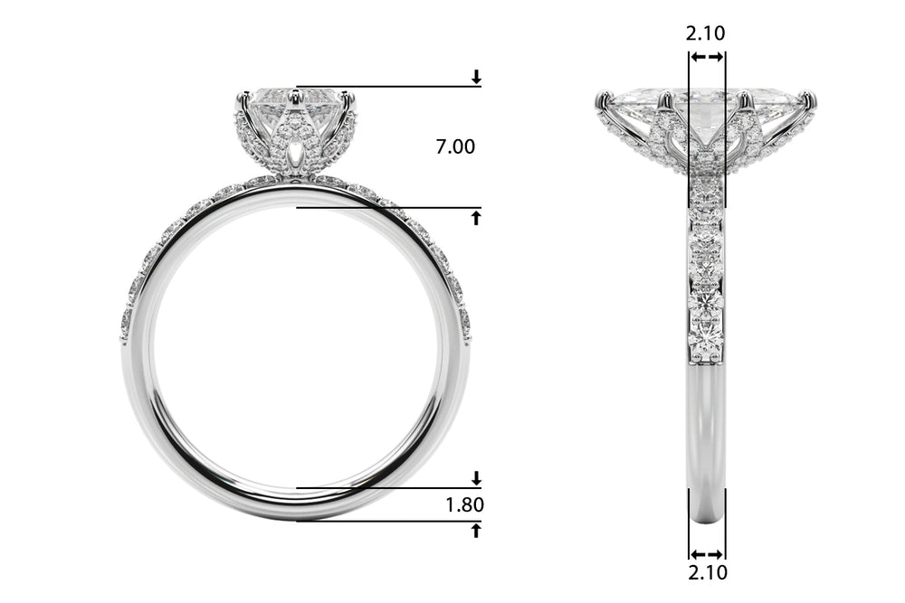 Pristine Sidestone Marquise Diamond Engagement Ring — 9K/18K Gold & Platinum
