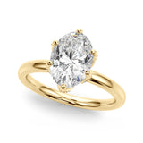 Devoted Sidestone Oval Diamond Engagement Ring — 9K/18K Gold & Platinum