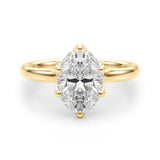 Devoted Sidestone Oval Diamond Engagement Ring — 9K/18K Gold & Platinum