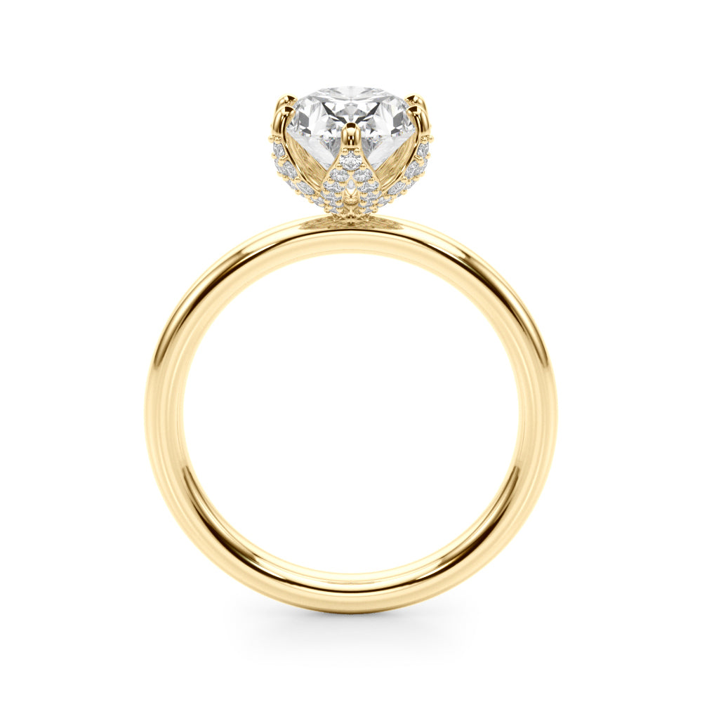 Devoted Sidestone Oval Diamond Engagement Ring — 9K/18K Gold & Platinum