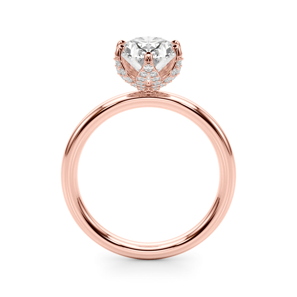 Devoted Sidestone Oval Diamond Engagement Ring — 9K/18K Gold & Platinum