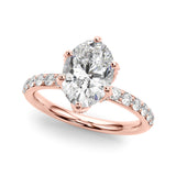 Adored Sidestone Oval Diamond Engagement Ring — 9K/18K Gold & Platinum