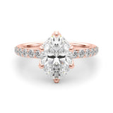 Adored Sidestone Oval Diamond Engagement Ring — 9K/18K Gold & Platinum