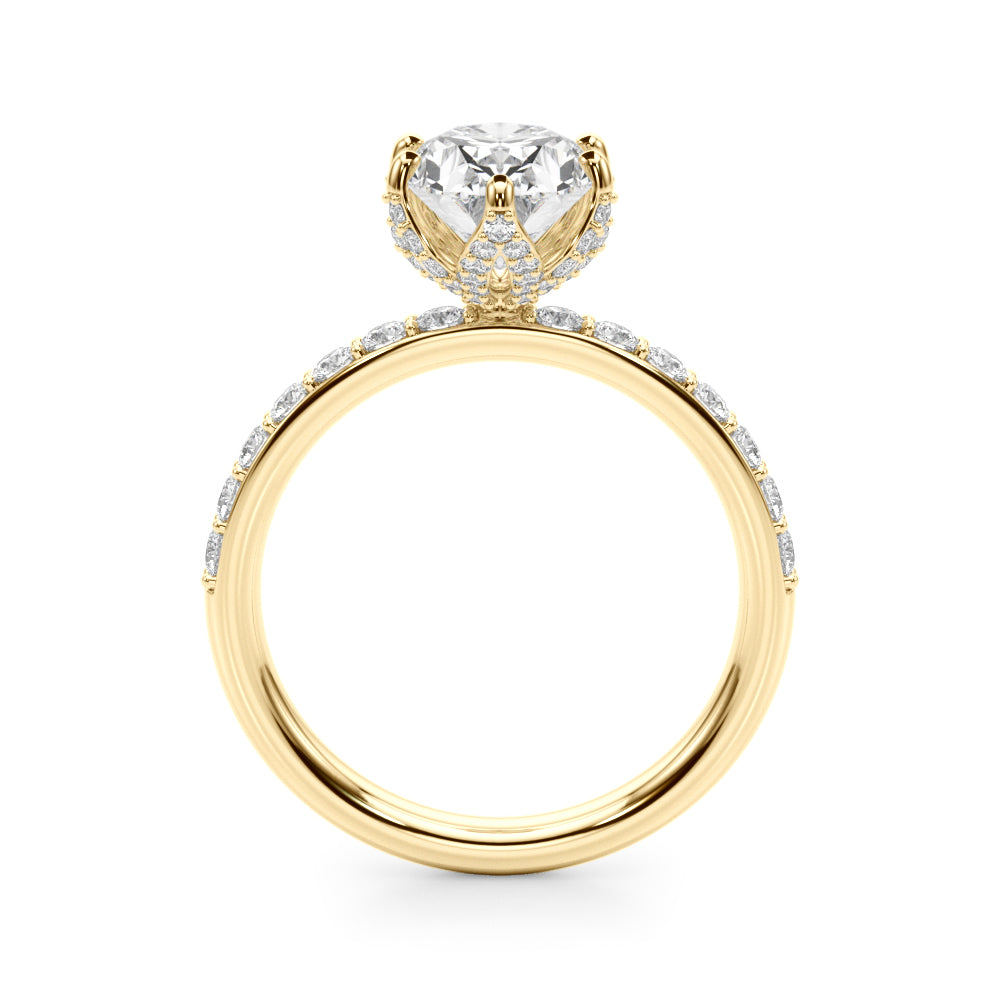 Adored Sidestone Oval Diamond Engagement Ring — 9K/18K Gold & Platinum