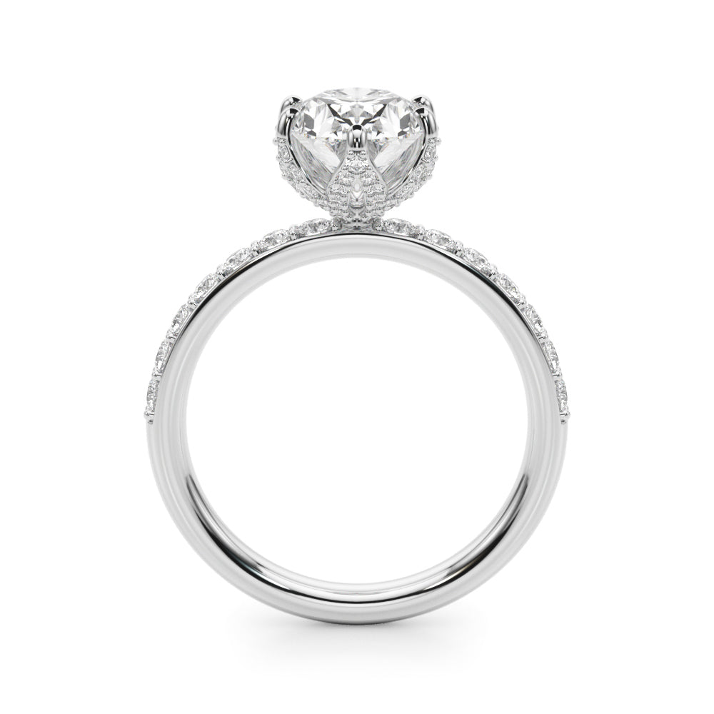 Adored Sidestone Oval Diamond Engagement Ring — 9K/18K Gold & Platinum