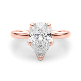 Resplendent Sidestone Pear Diamond Engagement Ring — 9K/18K Gold & Platinum