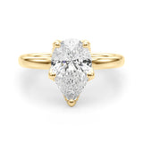 Resplendent Sidestone Pear Diamond Engagement Ring — 9K/18K Gold & Platinum