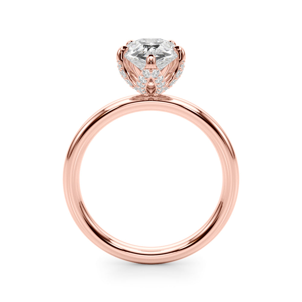 Resplendent Sidestone Pear Diamond Engagement Ring — 9K/18K Gold & Platinum