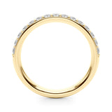 Shared Prong Half Eternity Ring in Gold & Platinum