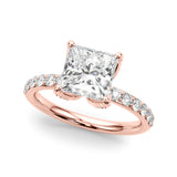 Classic Sidestone Princess Diamond Engagement Ring — 9K/18K Gold & Platinum