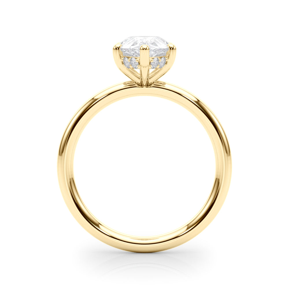 Iconic Sidestone Pear Diamond Engagement Ring — 9K/18K Gold & Platinum