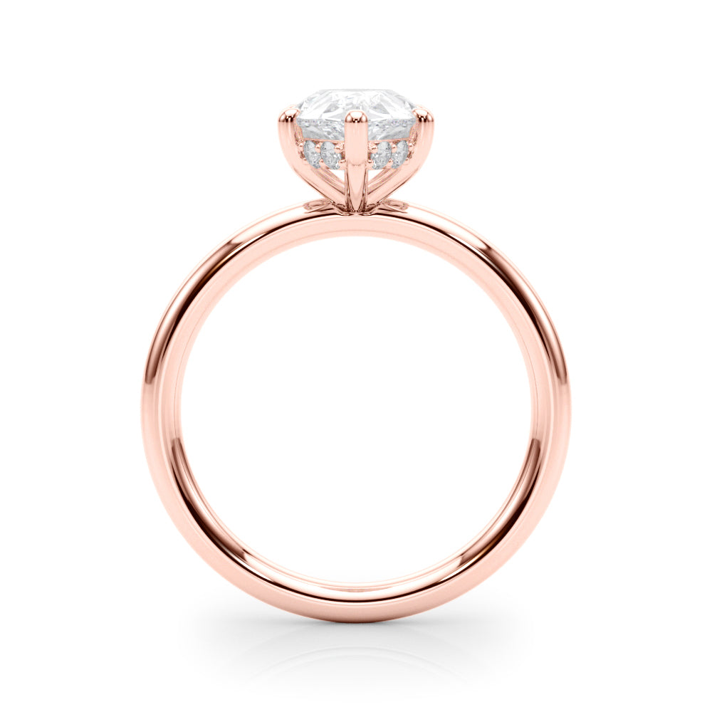 Iconic Sidestone Pear Diamond Engagement Ring — 9K/18K Gold & Platinum