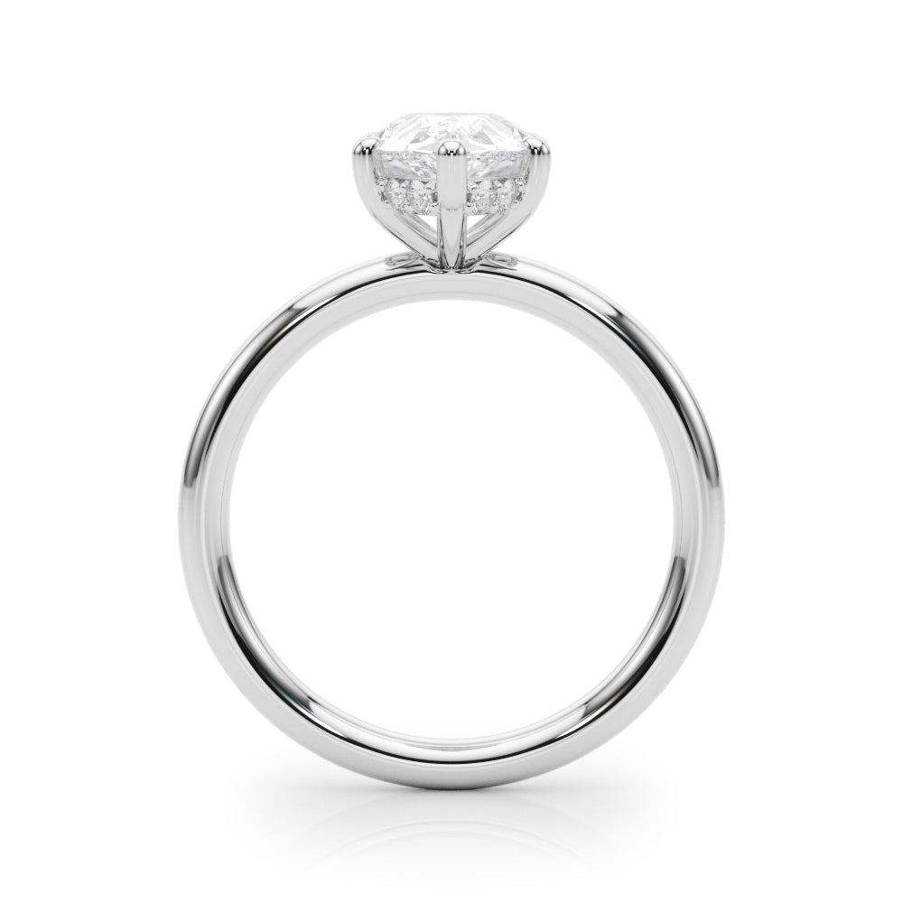 Iconic Sidestone Pear Diamond Engagement Ring — 9K/18K Gold & Platinum