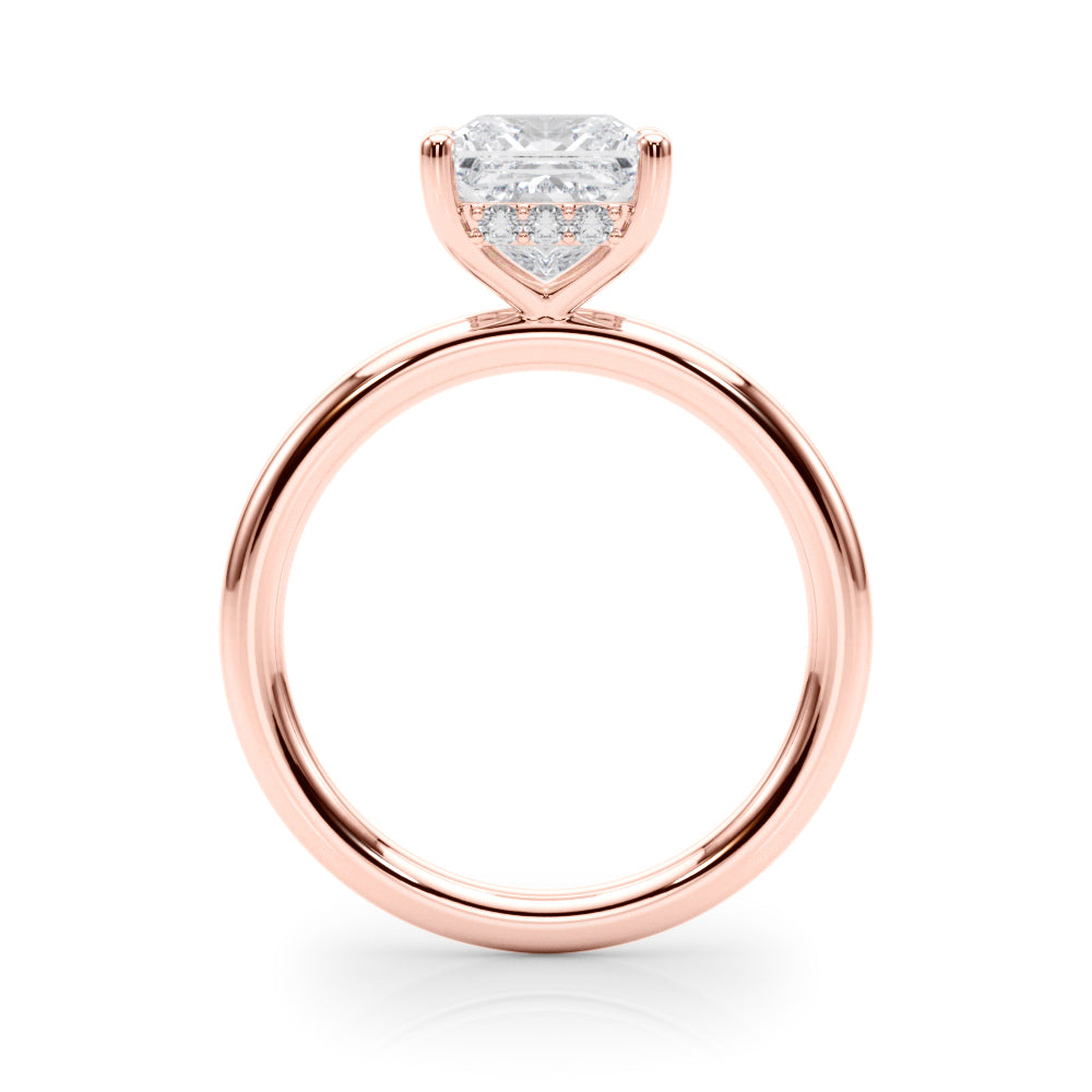 Heirloom Hidden Halo Ov Engagement Ring Princess Diamond Engagement Ring — 9K/18K Gold & Platinum