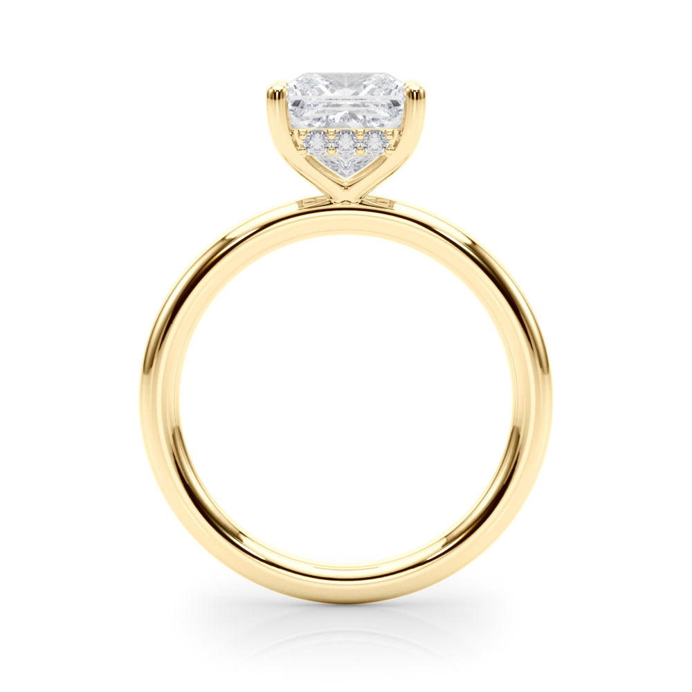 Heirloom Hidden Halo Ov Engagement Ring Princess Diamond Engagement Ring — 9K/18K Gold & Platinum