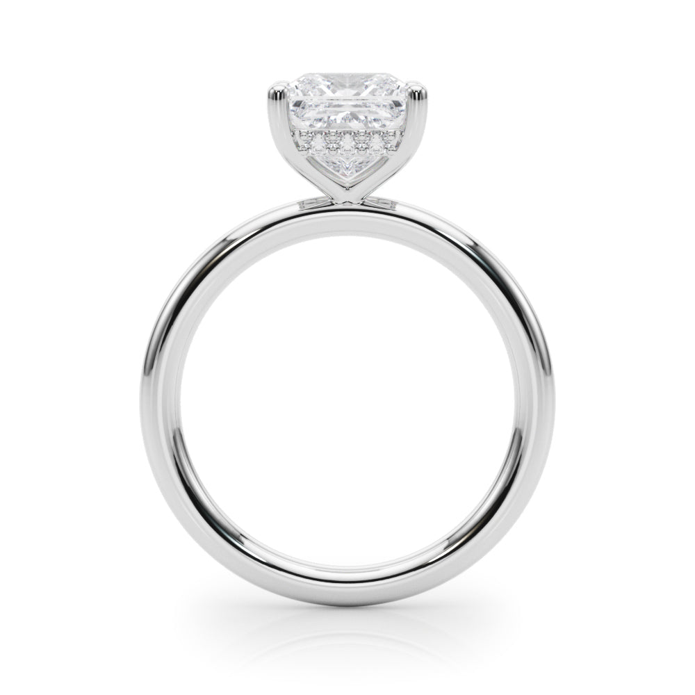 Heirloom Hidden Halo Ov Engagement Ring Princess Diamond Engagement Ring — 9K/18K Gold & Platinum