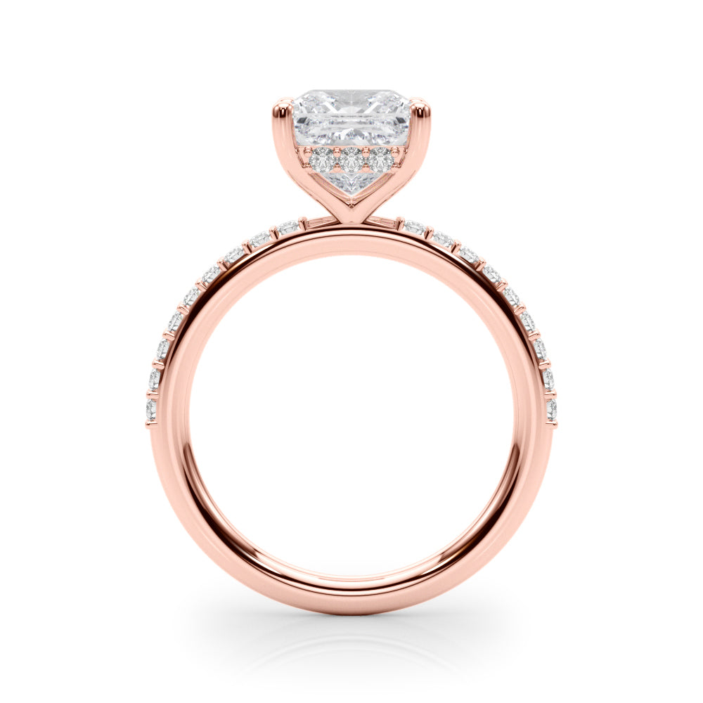 Signature Sidestone Princess Diamond Engagement Ring — 9K/18K Gold & Platinum