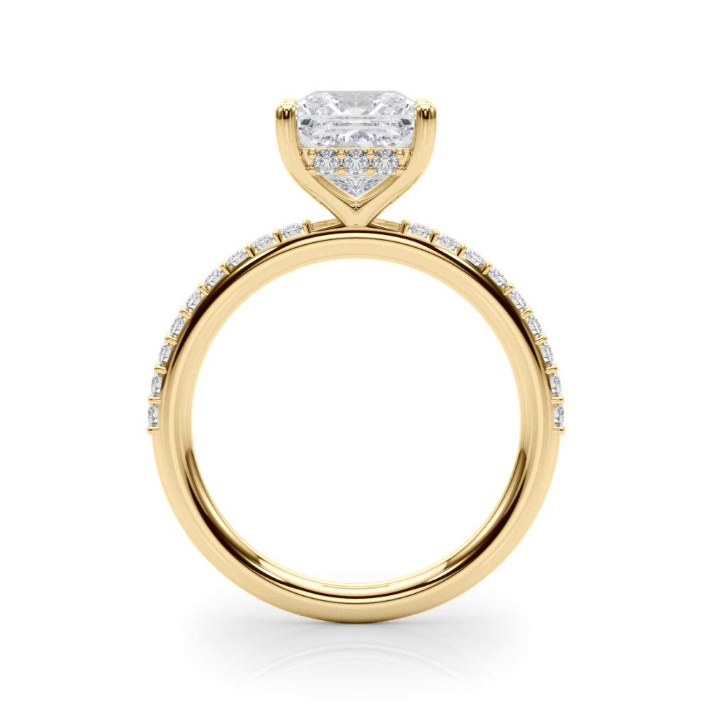 Signature Sidestone Princess Diamond Engagement Ring — 9K/18K Gold & Platinum