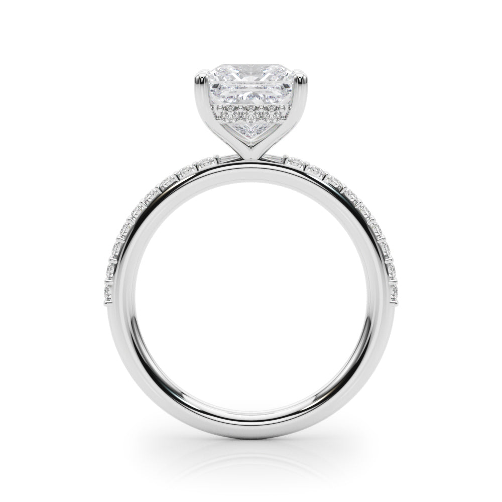 Signature Sidestone Princess Diamond Engagement Ring — 9K/18K Gold & Platinum