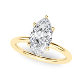 Artisan Sidestone Marquise Diamond Engagement Ring — 9K/18K Gold & Platinum