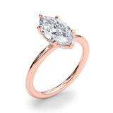 Artisan Sidestone Marquise Diamond Engagement Ring — 9K/18K Gold & Platinum