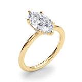 Artisan Sidestone Marquise Diamond Engagement Ring — 9K/18K Gold & Platinum
