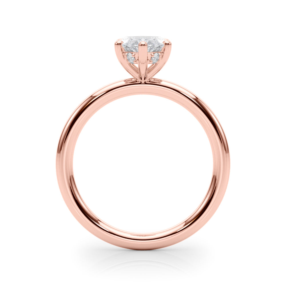 Artisan Sidestone Marquise Diamond Engagement Ring — 9K/18K Gold & Platinum
