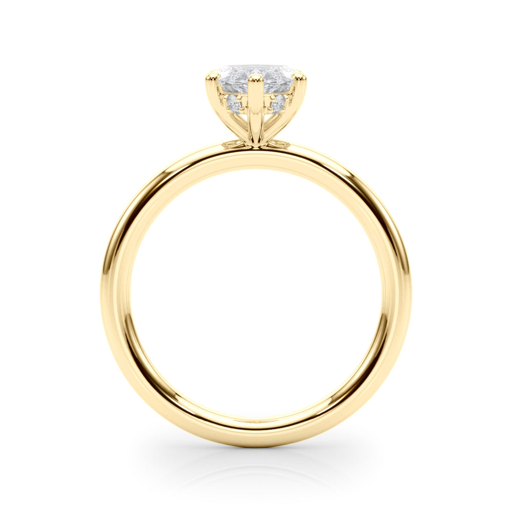 Artisan Sidestone Marquise Diamond Engagement Ring — 9K/18K Gold & Platinum