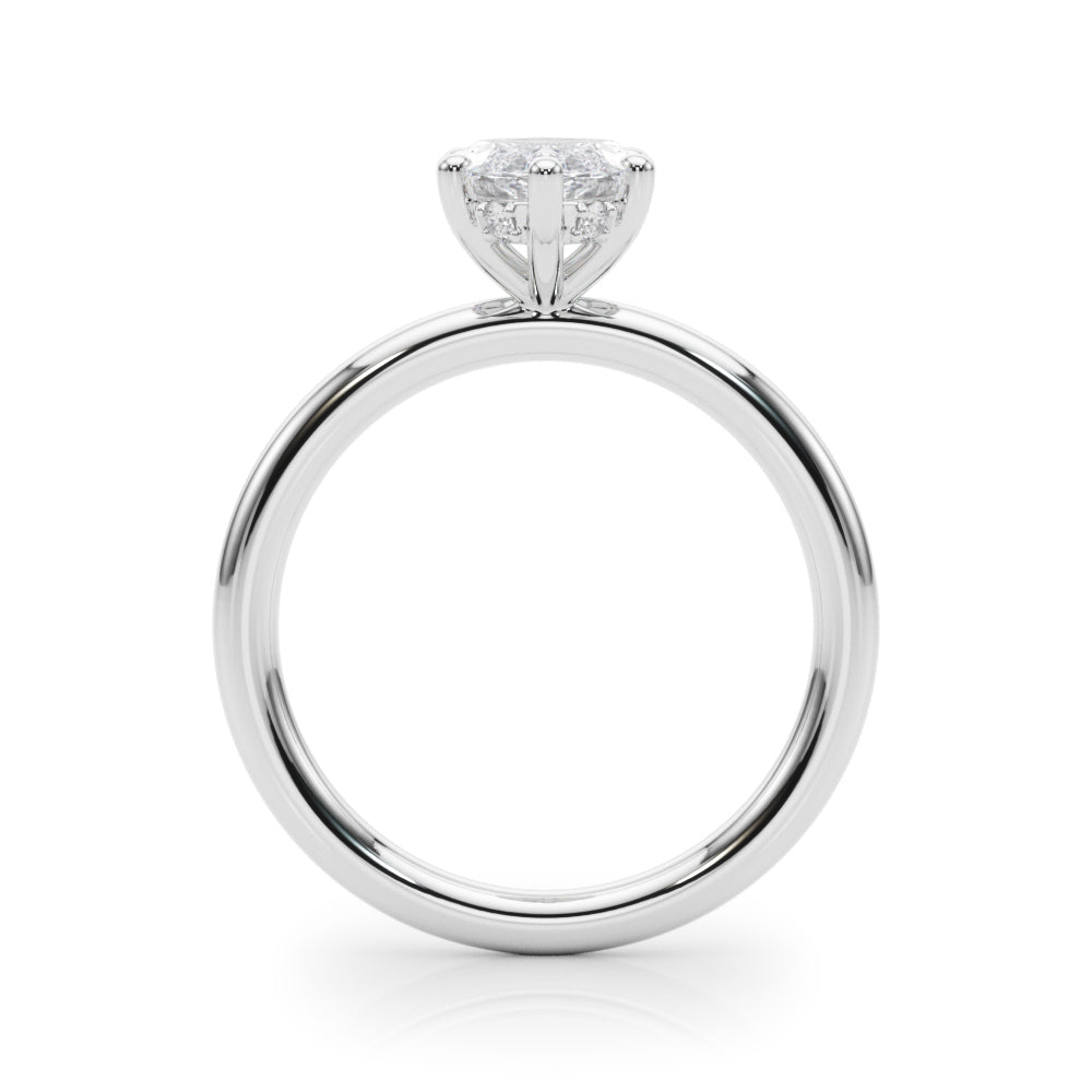 Artisan Sidestone Marquise Diamond Engagement Ring — 9K/18K Gold & Platinum