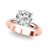 Lustrous Bands Straight Round Diamond Engagement Ring — 9K/18K Gold & Platinum