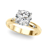 Lustrous Bands Straight Round Diamond Engagement Ring — 9K/18K Gold & Platinum