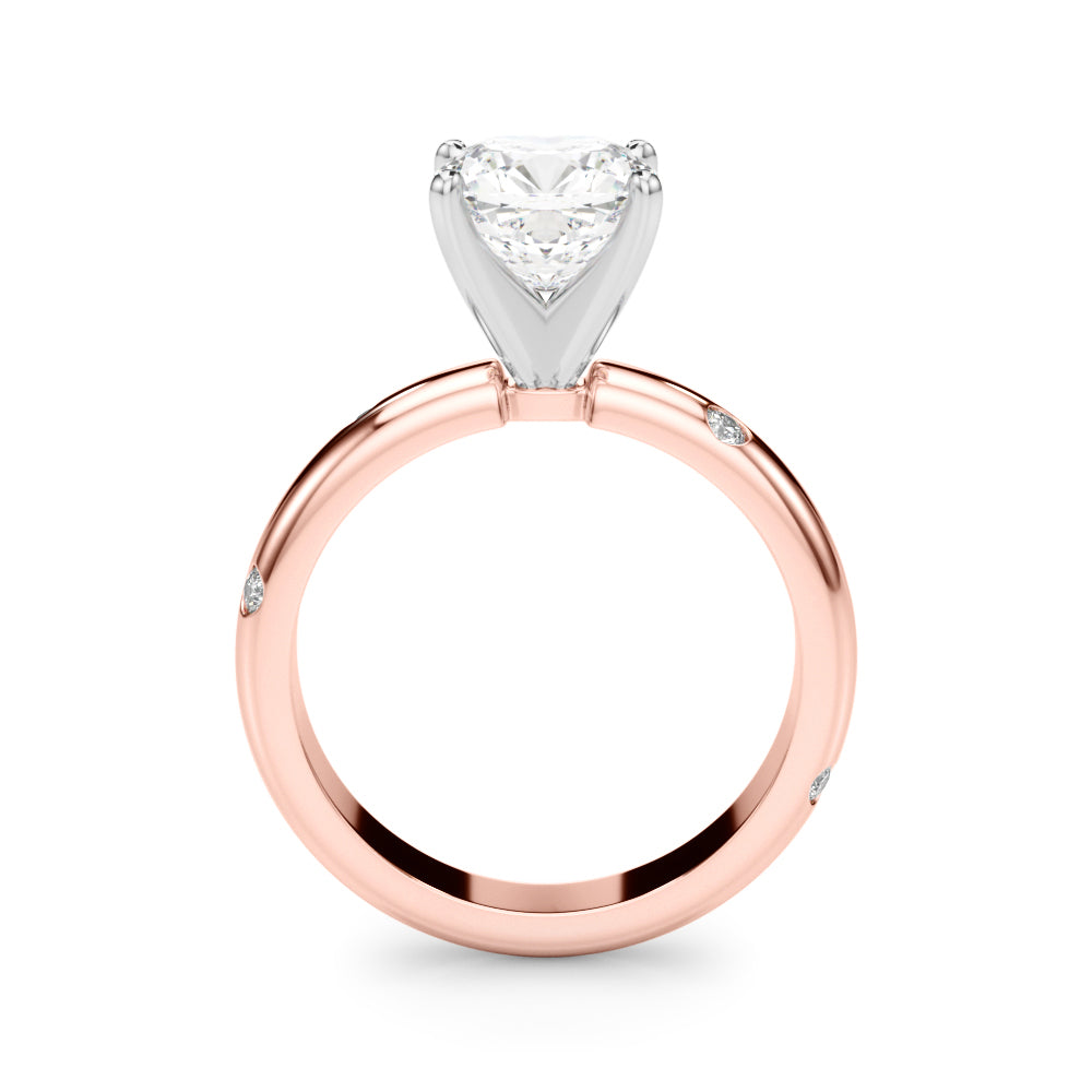 Lustrous Bands Straight Round Diamond Engagement Ring — 9K/18K Gold & Platinum