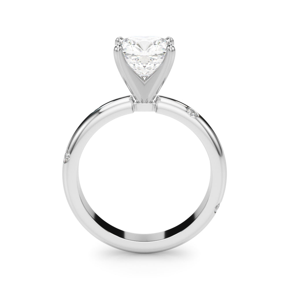 Lustrous Bands Straight Round Diamond Engagement Ring — 9K/18K Gold & Platinum
