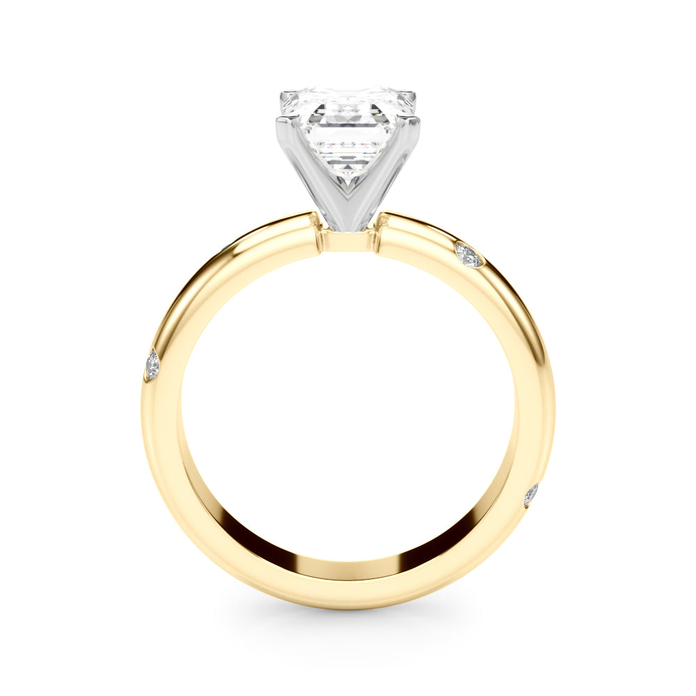 Lustrous Bands Straight Round Diamond Engagement Ring — 9K/18K Gold & Platinum