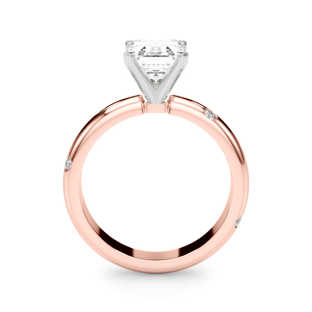 Lustrous Bands Straight Round Diamond Engagement Ring — 9K/18K Gold & Platinum