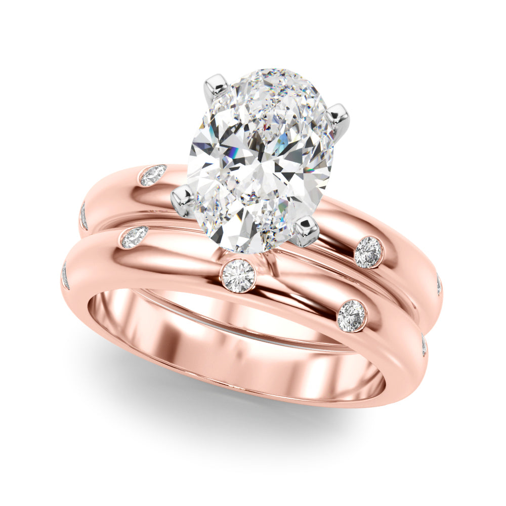 Lustrous Bands Straight Round Diamond Engagement Ring — 9K/18K Gold & Platinum