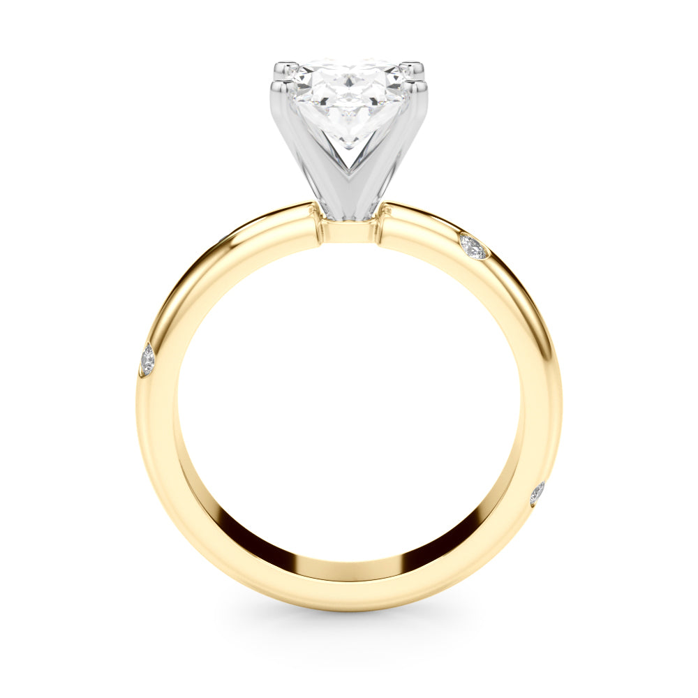 Lustrous Bands Straight Round Diamond Engagement Ring — 9K/18K Gold & Platinum