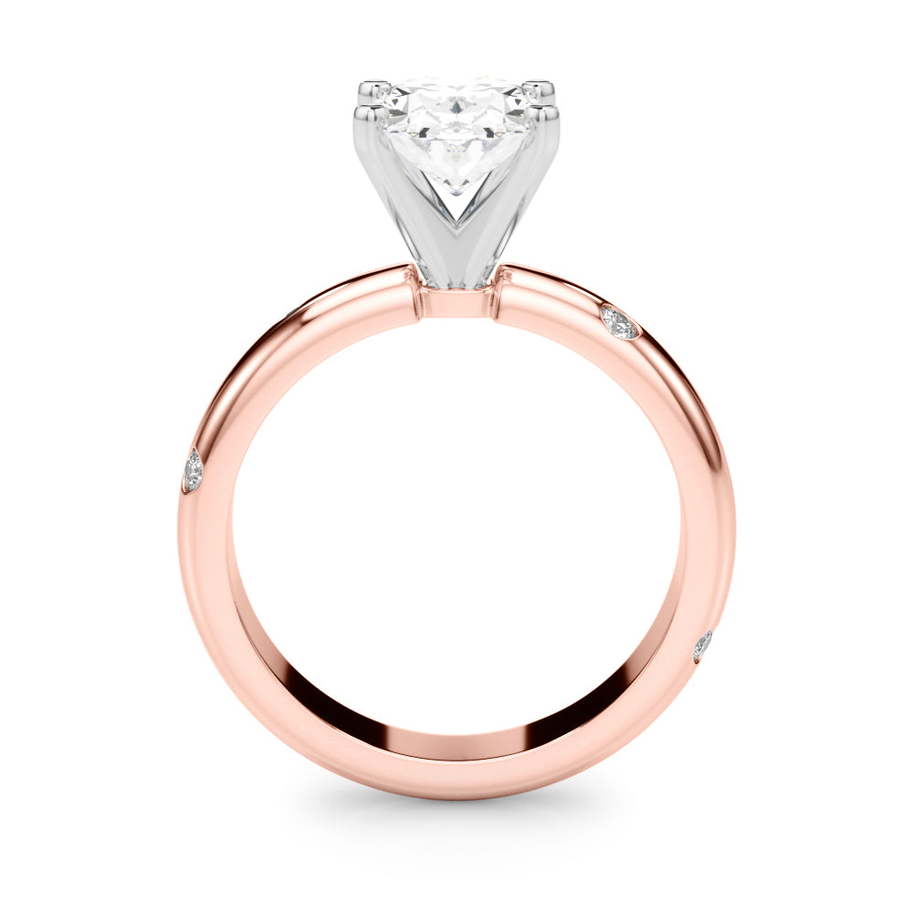 Lustrous Bands Straight Round Diamond Engagement Ring — 9K/18K Gold & Platinum