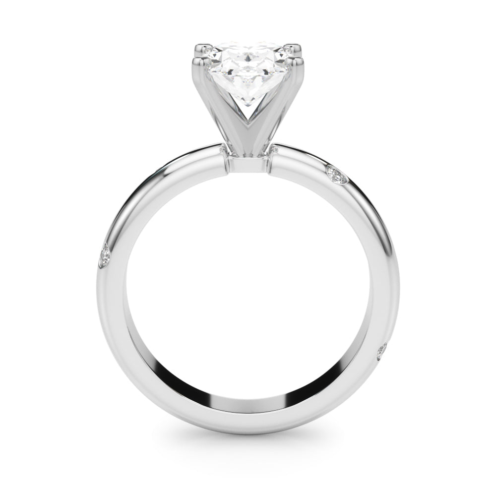 Lustrous Bands Straight Round Diamond Engagement Ring — 9K/18K Gold & Platinum