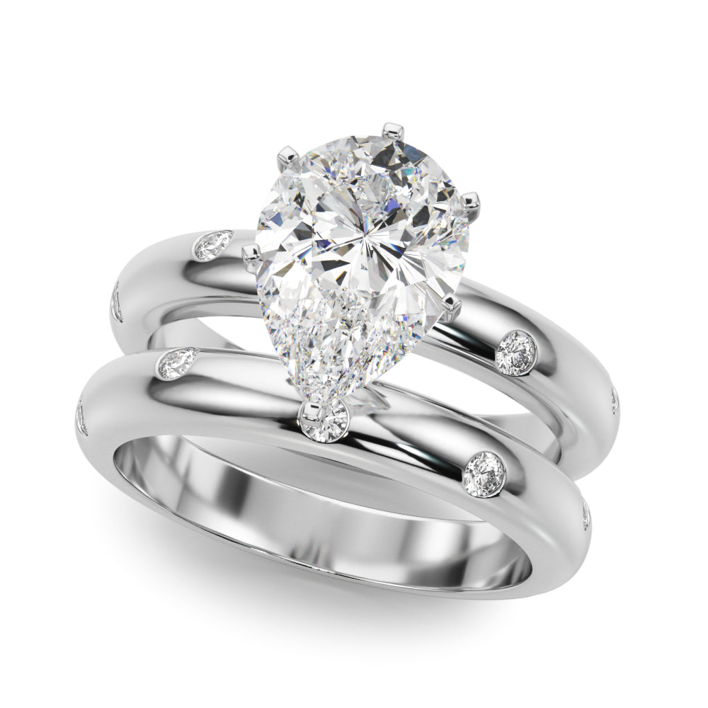 Lustrous Bands Straight Round Diamond Engagement Ring — 9K/18K Gold & Platinum