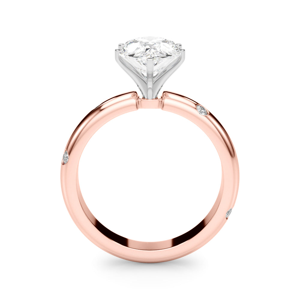 Lustrous Bands Straight Round Diamond Engagement Ring — 9K/18K Gold & Platinum