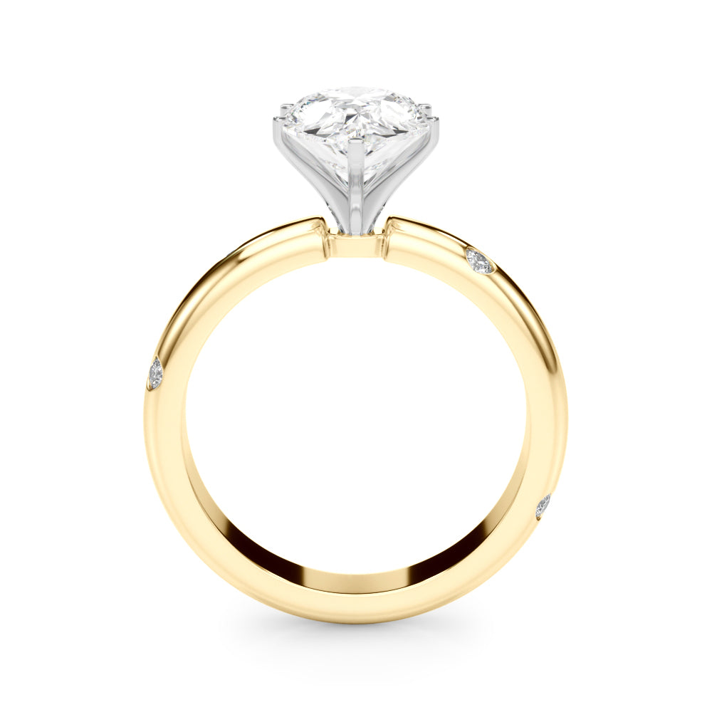 Lustrous Bands Straight Round Diamond Engagement Ring — 9K/18K Gold & Platinum