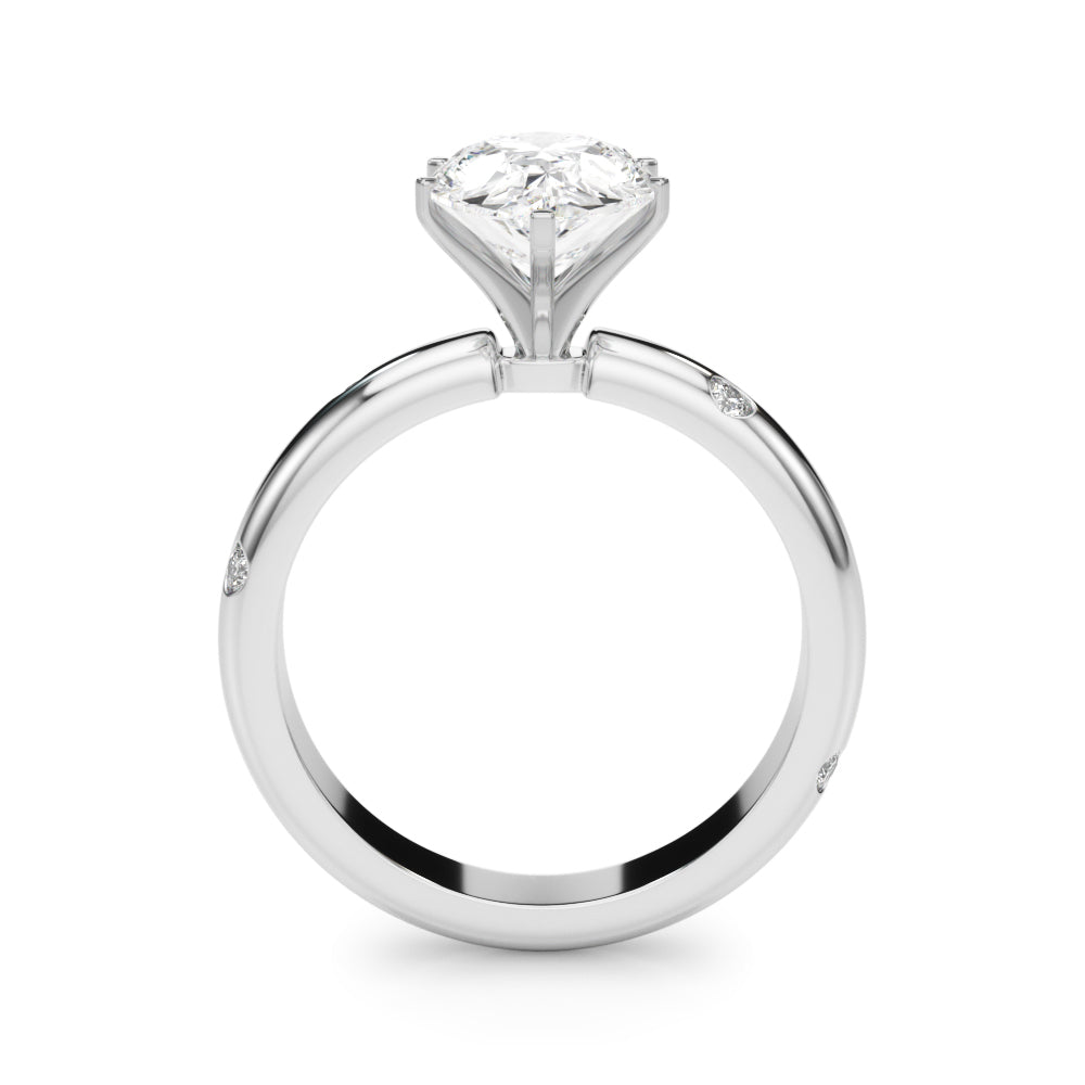 Lustrous Bands Straight Round Diamond Engagement Ring — 9K/18K Gold & Platinum