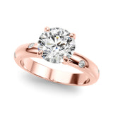 Opulent Bands Straight Round Diamond Engagement Ring — 9K/18K Gold & Platinum
