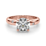 Opulent Bands Straight Round Diamond Engagement Ring — 9K/18K Gold & Platinum