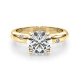Opulent Bands Straight Round Diamond Engagement Ring — 9K/18K Gold & Platinum