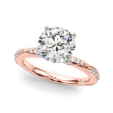Celestial Sidestone Round Diamond Engagement Ring — 9K/18K Gold & Platinum