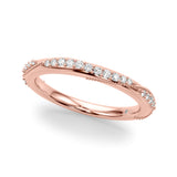 Twisting Contemporary Half Eternity Ring in Gold & Platinum