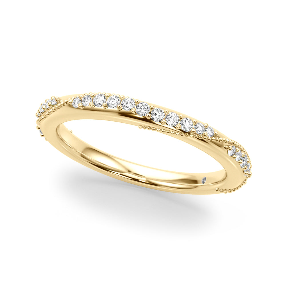 Twisting Contemporary Half Eternity Ring in Gold & Platinum